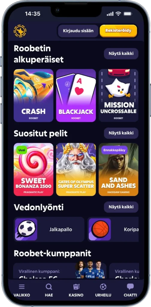 Roobet app ios: ssä